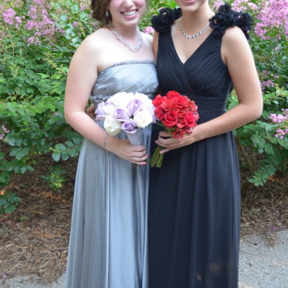 Black Adrianna Papell gown w/ shoulder detail PROM